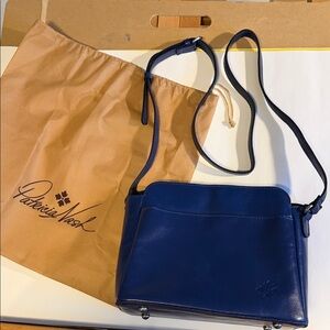 Patricia Nash Deep Navy Leather Ithaca Crossbody Bag